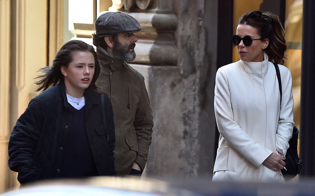 (L-R) Lily Mo Sheen, Michael Sheen and Kate Beckinsale 
