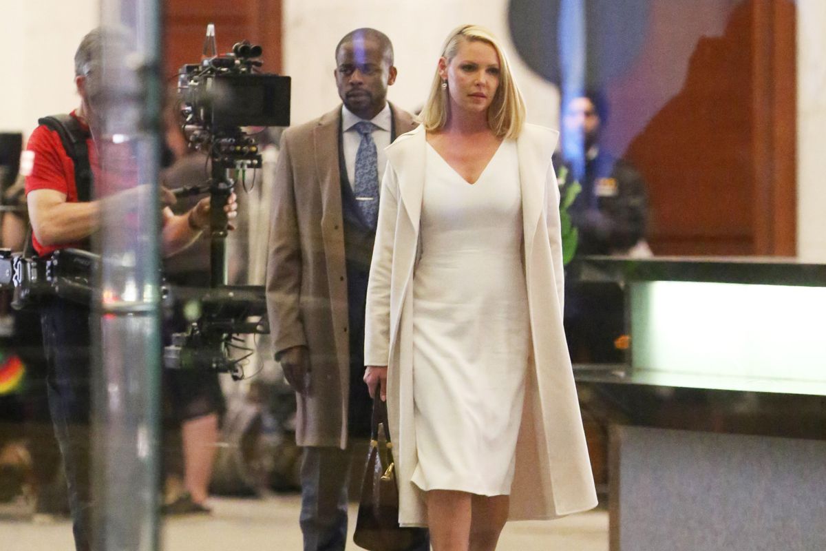 EXCLUSIVE: Katherine Heigl is Spotted Filming on the Set of Suits.