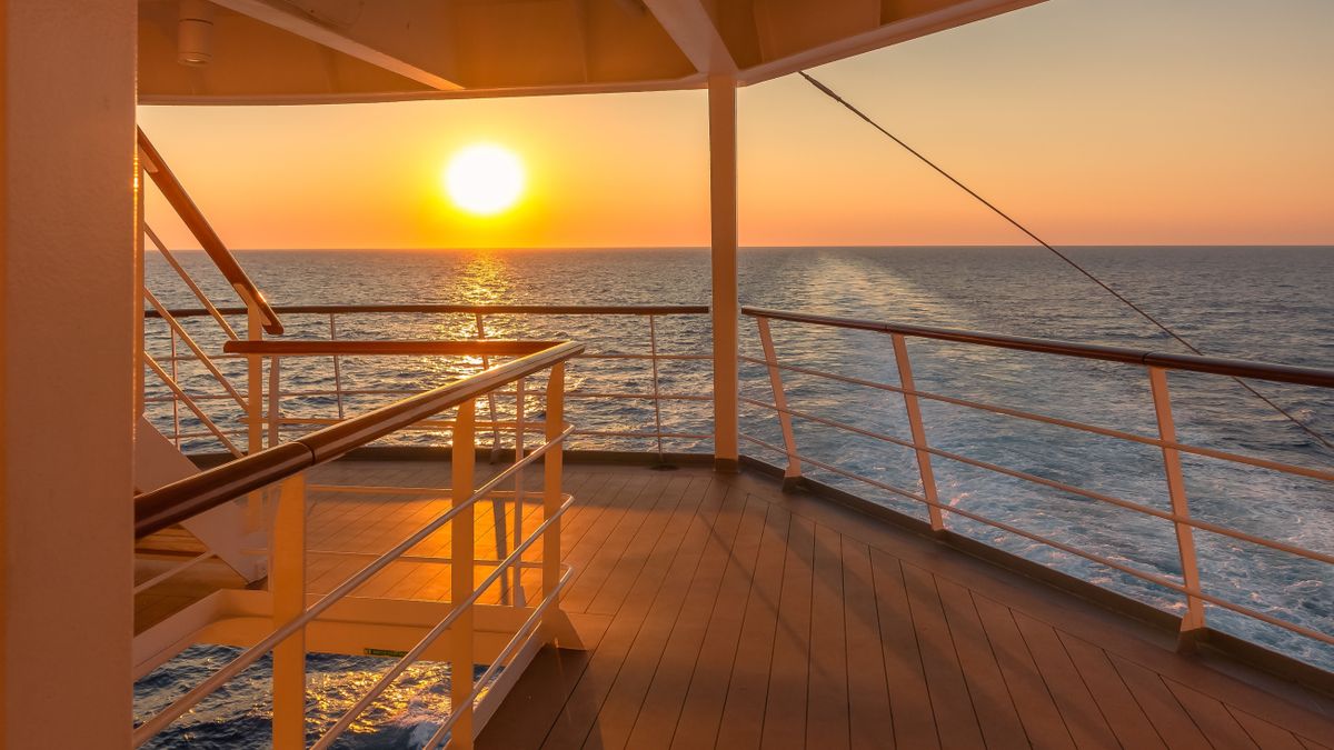 Sunset,Cruise,Ship,Promenade,Deck.