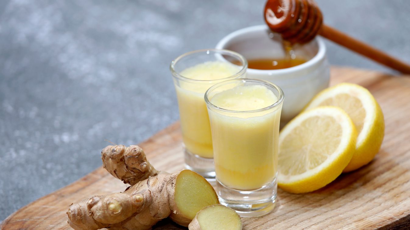 Ginger,Drink,,Shot,,Juice,With,Healthy,Ingredients,Like,Ginger,Root,