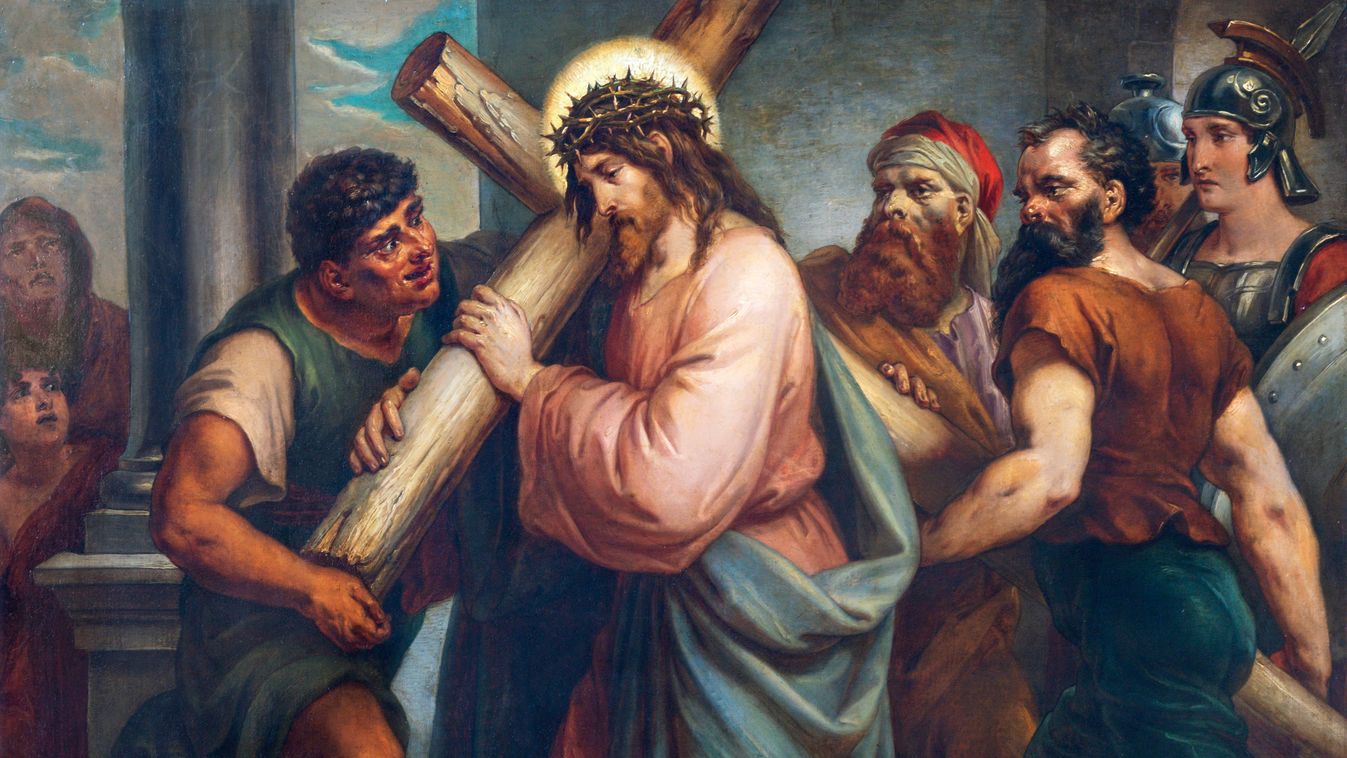 Vienna,,Austira,Painting,Jesus,Carries,
Karl Geiger festménye, Szent Johann der Evangelist templomban, Jézus a keresttel