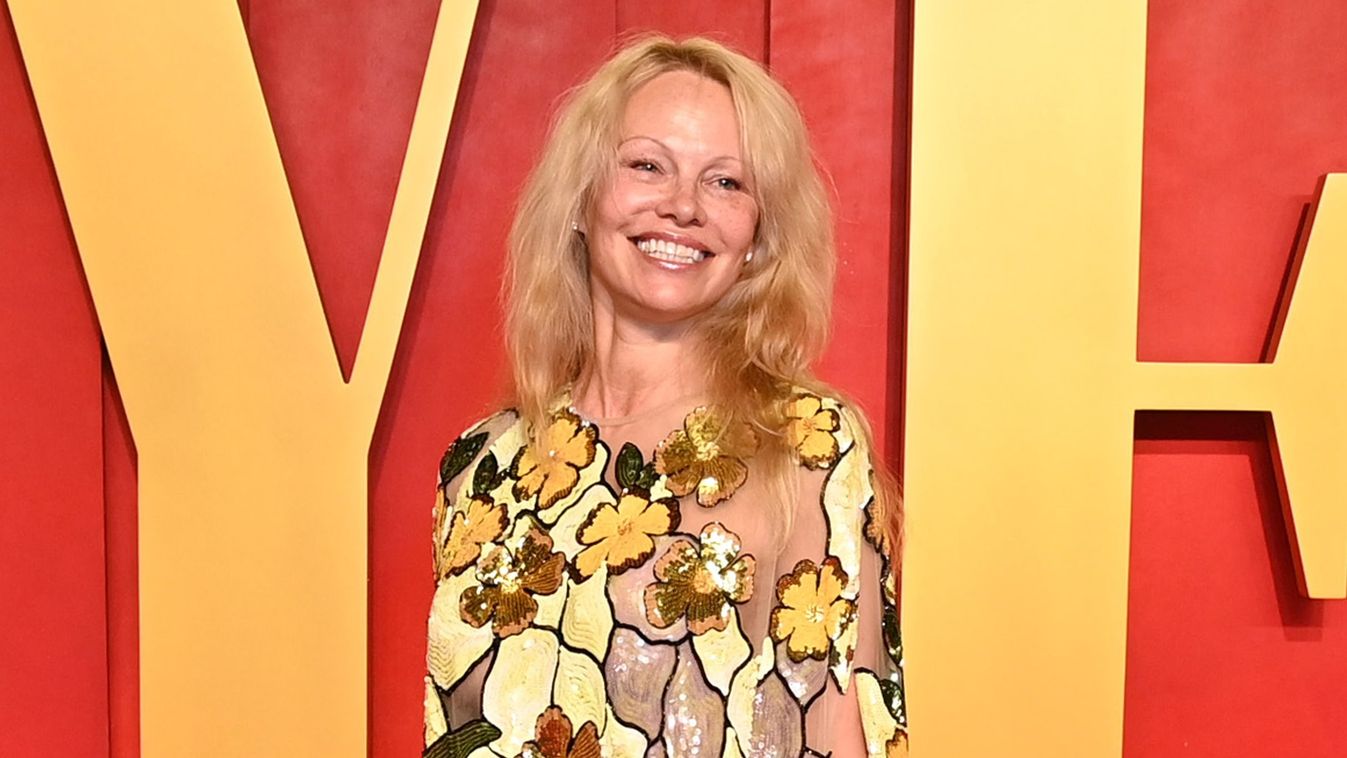 Pamela Anderson, Oscar 2024 Vanity Fair party, smink nélkül