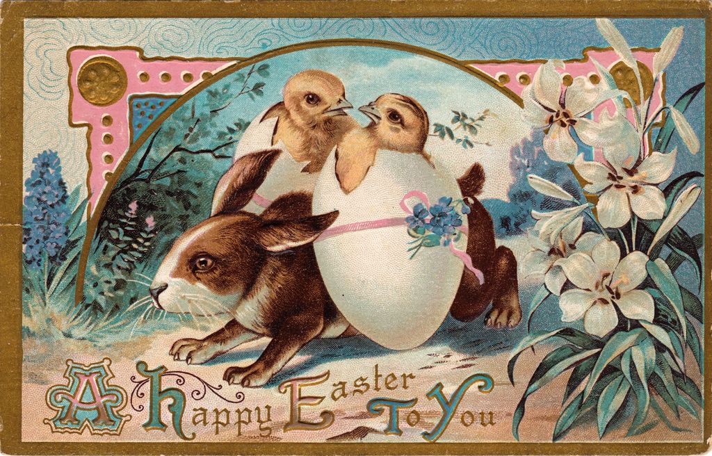 MURDEROUS RABBITS, TERRIFYING CHILDREN WITH EGG-SHAPED EGGS AND WOMEN BEING WHIPPED: FASCINATING COLLECTION REVEALS THE CREEPY EASTERS CARDS BELOVED BY THE VICTORIANS 
 ***EXCLUSIVE*** 