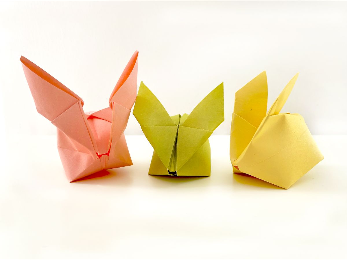 felfújható origami nyuszi, húsvéti girland, húsvét, dekoráció