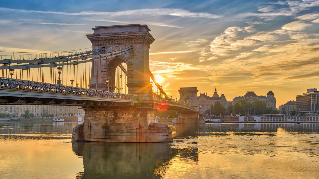 Budapest,Hungary,,Sunrise,City,Skyline,At,Chain,Bridge,And,Danube