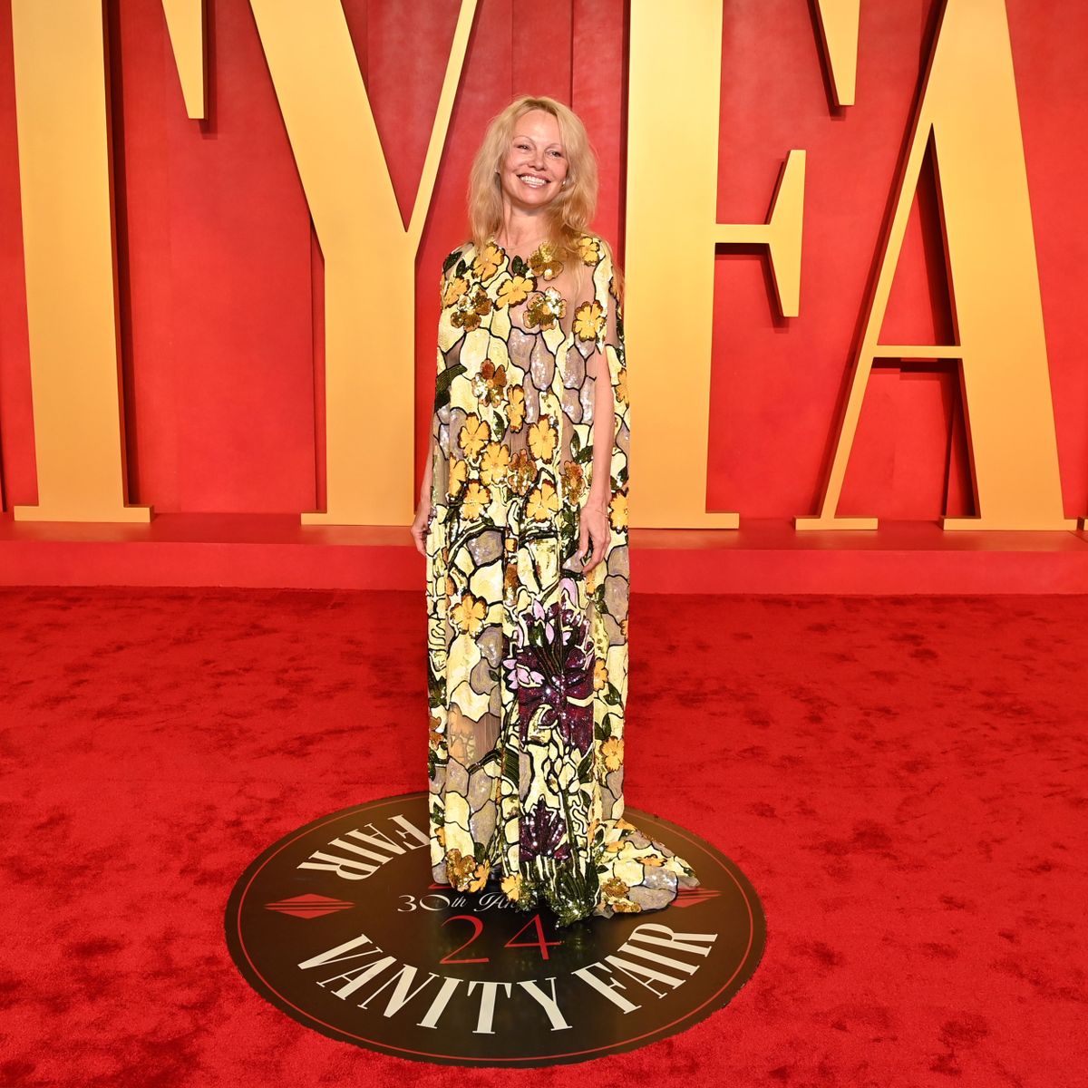 Pamela Anderson, Oscar 2024 Vanity Fair party, smink nélkül