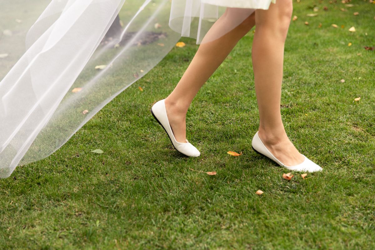 esküvő, lapos cipő, 