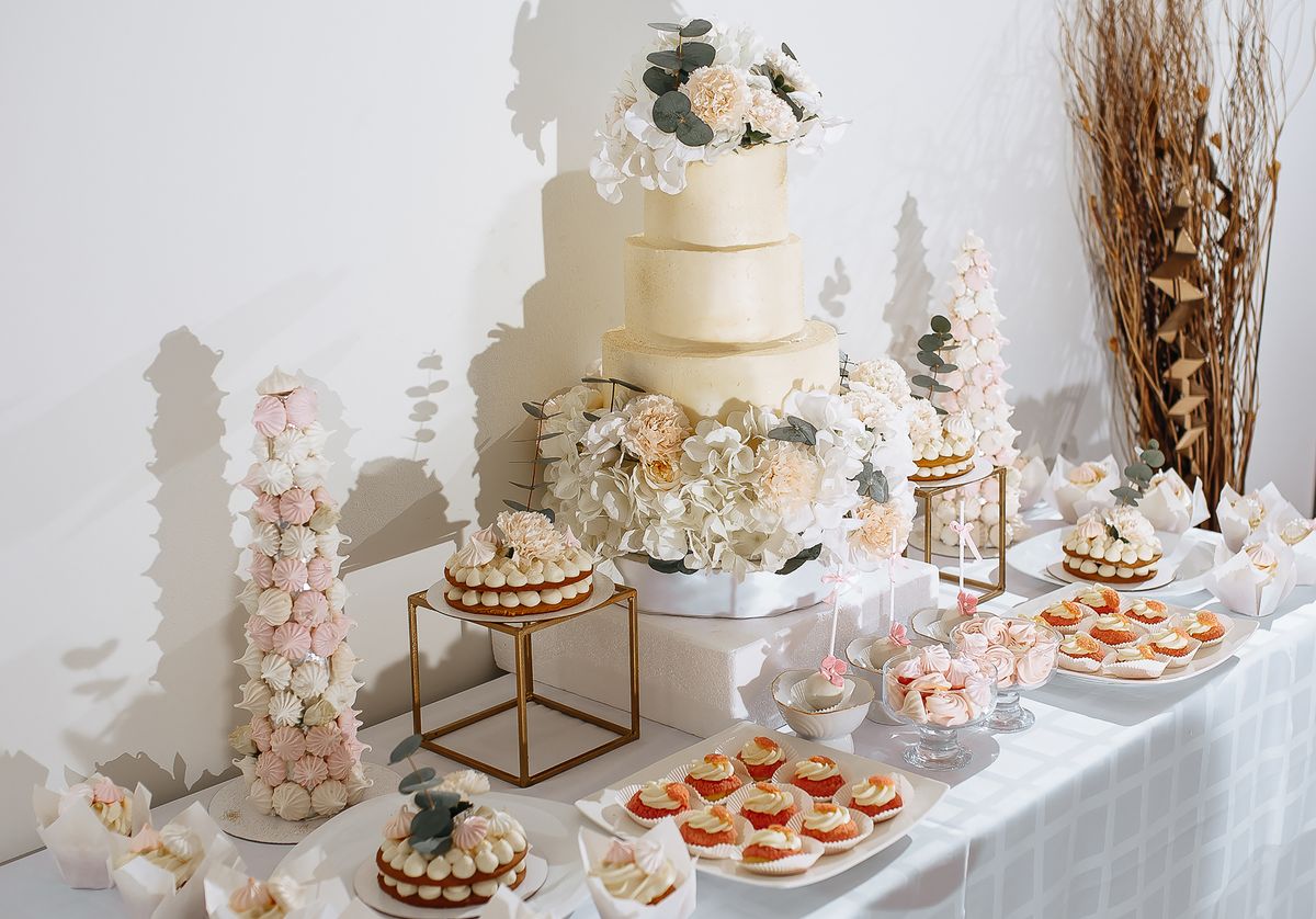 esküvői torta, torta, desszert