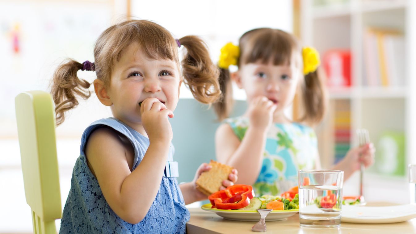 Cute,Little,Children,Eating,Food,At,Daycare,Centre