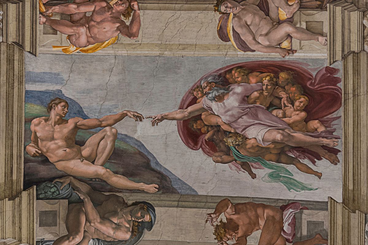 Vatican,City,,Italy, Michelangelo: Ádám teremtése