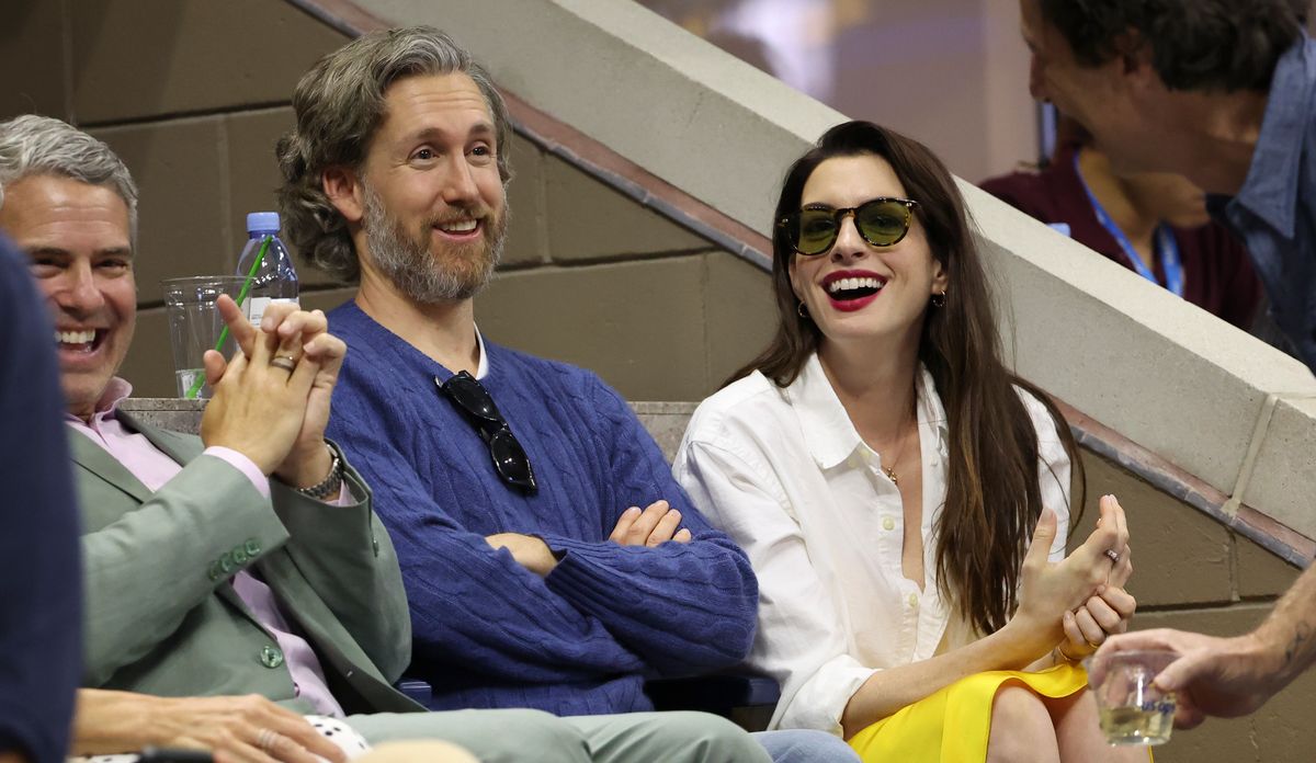 Celebrities Attend The 2022 US Open Tennis Championships anne hathaway adam schulmann