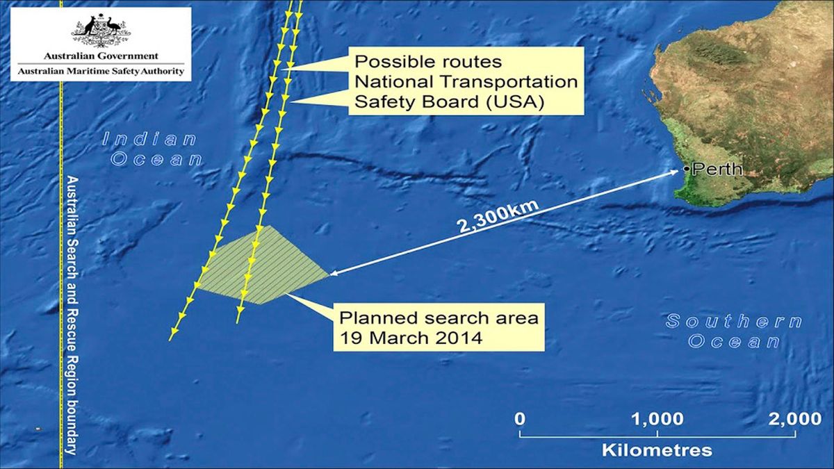 A Malaysia Airlines MH370-es gépének útvonala 