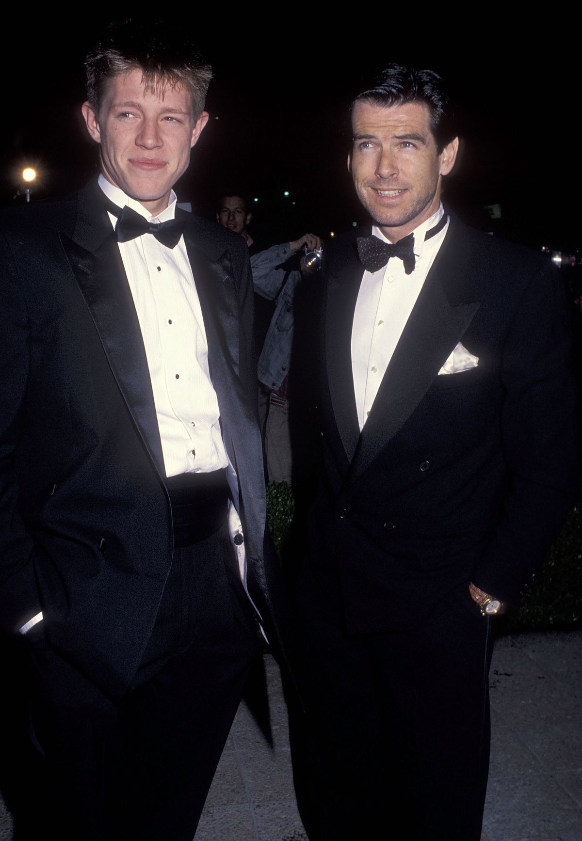 Pierce Brosnan és Christopher a 64. éves Oscar-gálán 1992-ben