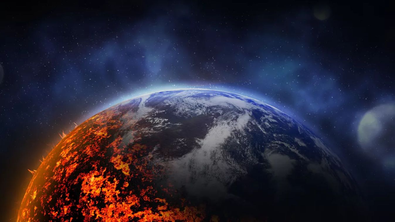 Conceptual,Photo,Depicting,Earth,Destroyed,By,Global,Warming.,Banner,Design