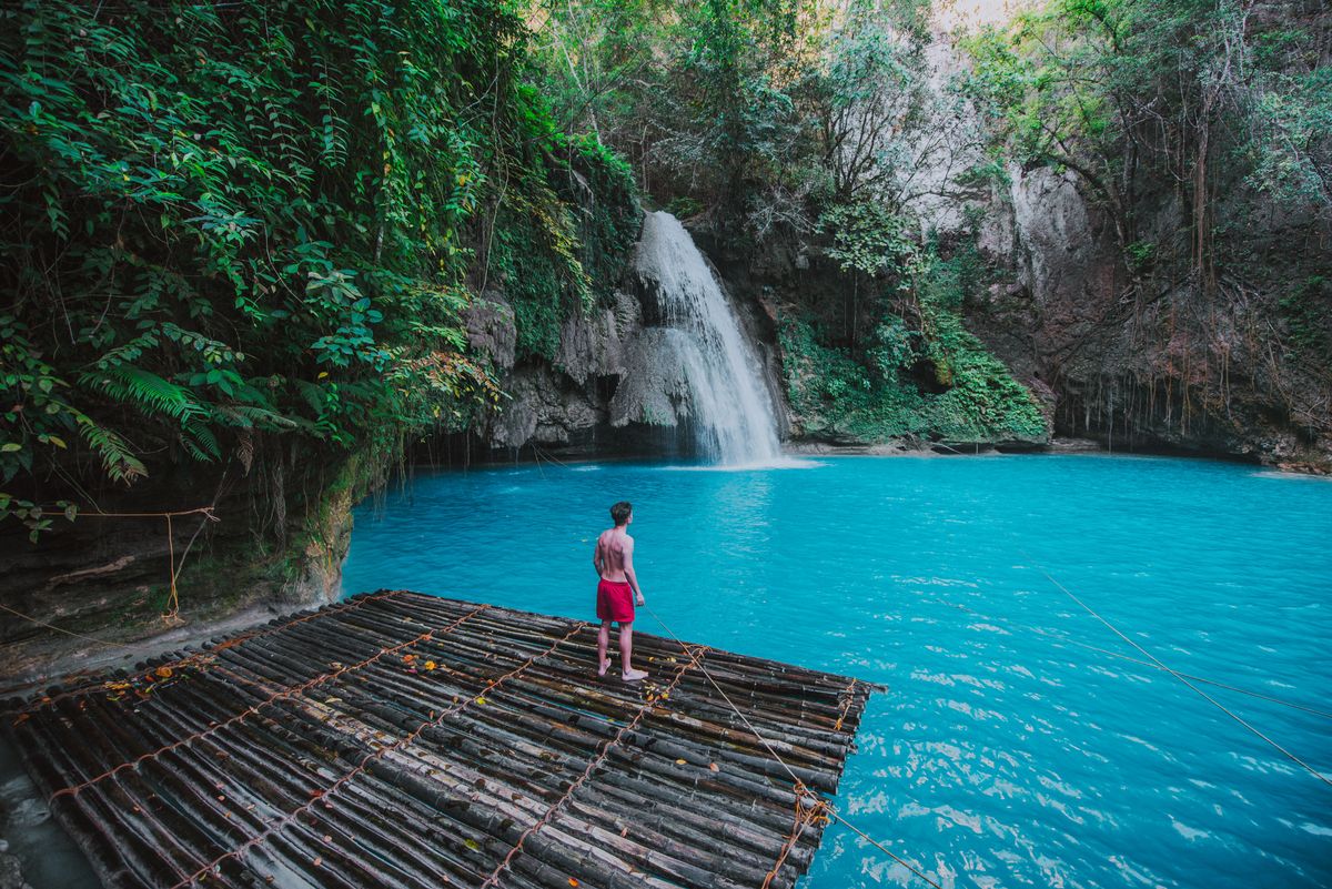 The,Azure,Kawasan,Waterfall,In,Cebu.,The,Maining,Attraction,On