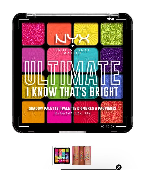 NYX Professional Makeup Ultimate Shadow Palette - I Know That's Bright (USPR04W) - szemhéjpúder paletta, Pinkpanda, 8190 Ft