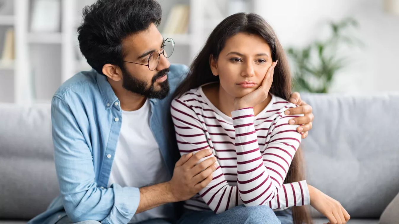 Compassionate,Eastern,Husband,Giving,Comfort,,Support,To,Upset,Wife,,Holding