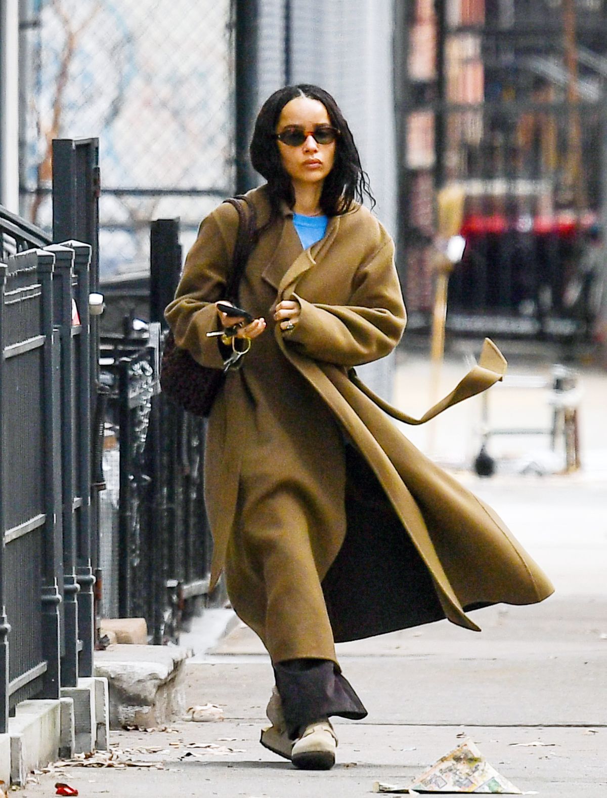 EXCLUSIVE: Zoe Kravitz Steps Out Flashing Her Engagement Ring in New York City