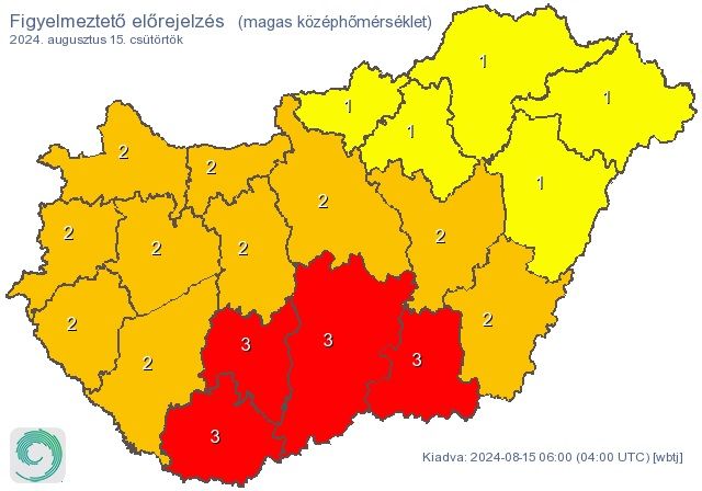 időjárás, hőség, figyelmeztetés