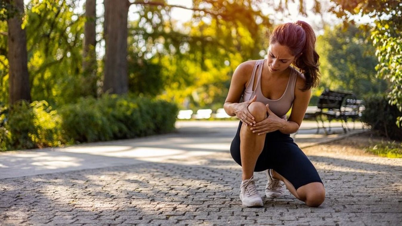 Young,Woman,Feeling,Pain,In,Her,Knee.,Woman,Runner,Got