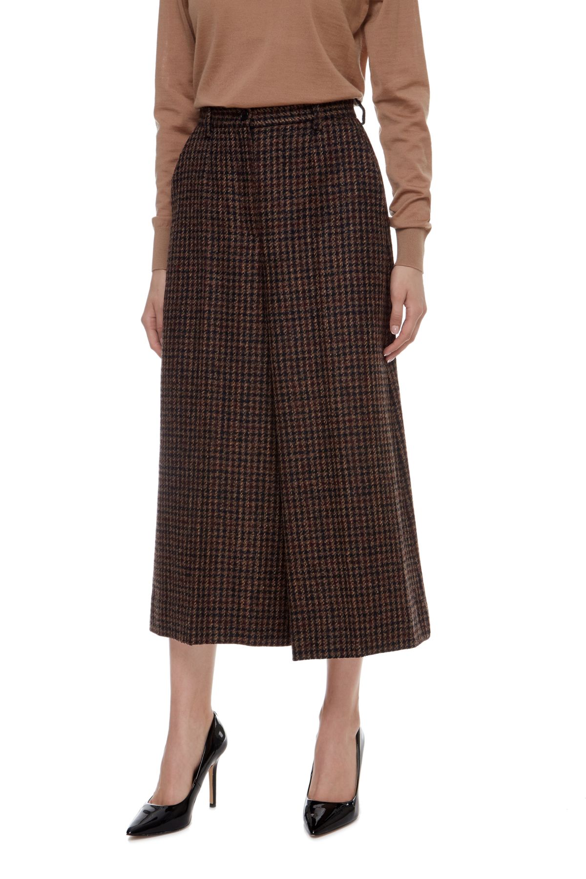 Brown,Women's,Luxury,Classic,Long,Maxi,Skirt,Culottes,Pant,Divided