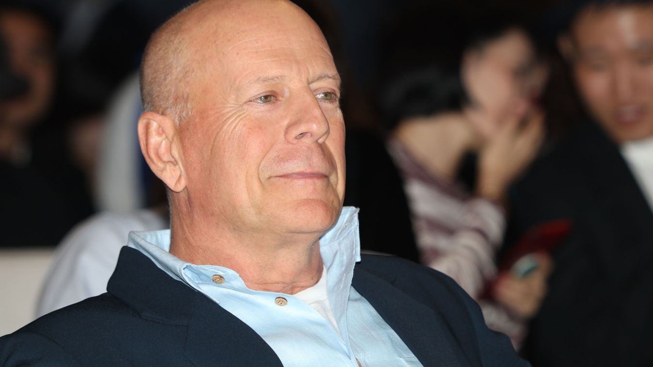 Bruce Willis And Wife Emma Heming Attend CocoBaba And Ushopal Activity In Shanghai