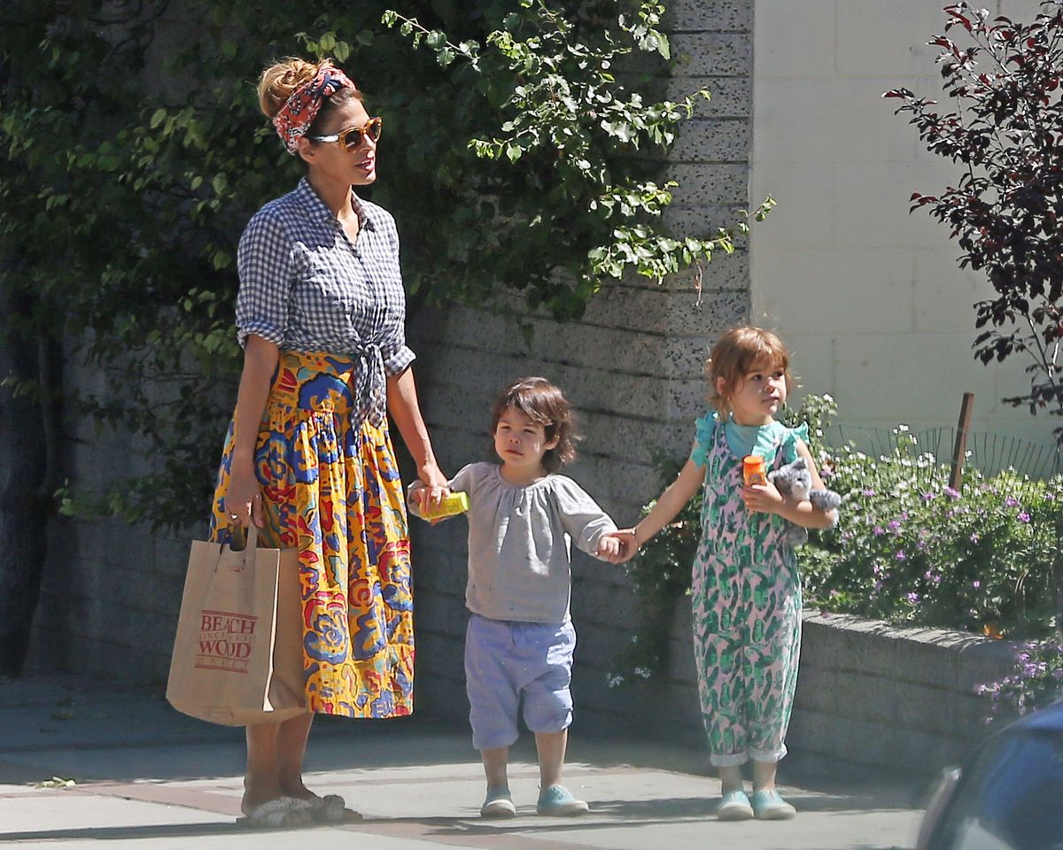 EXCLUSIVE: Eva Mendes Steps out For a Day with Family in Los Angeles