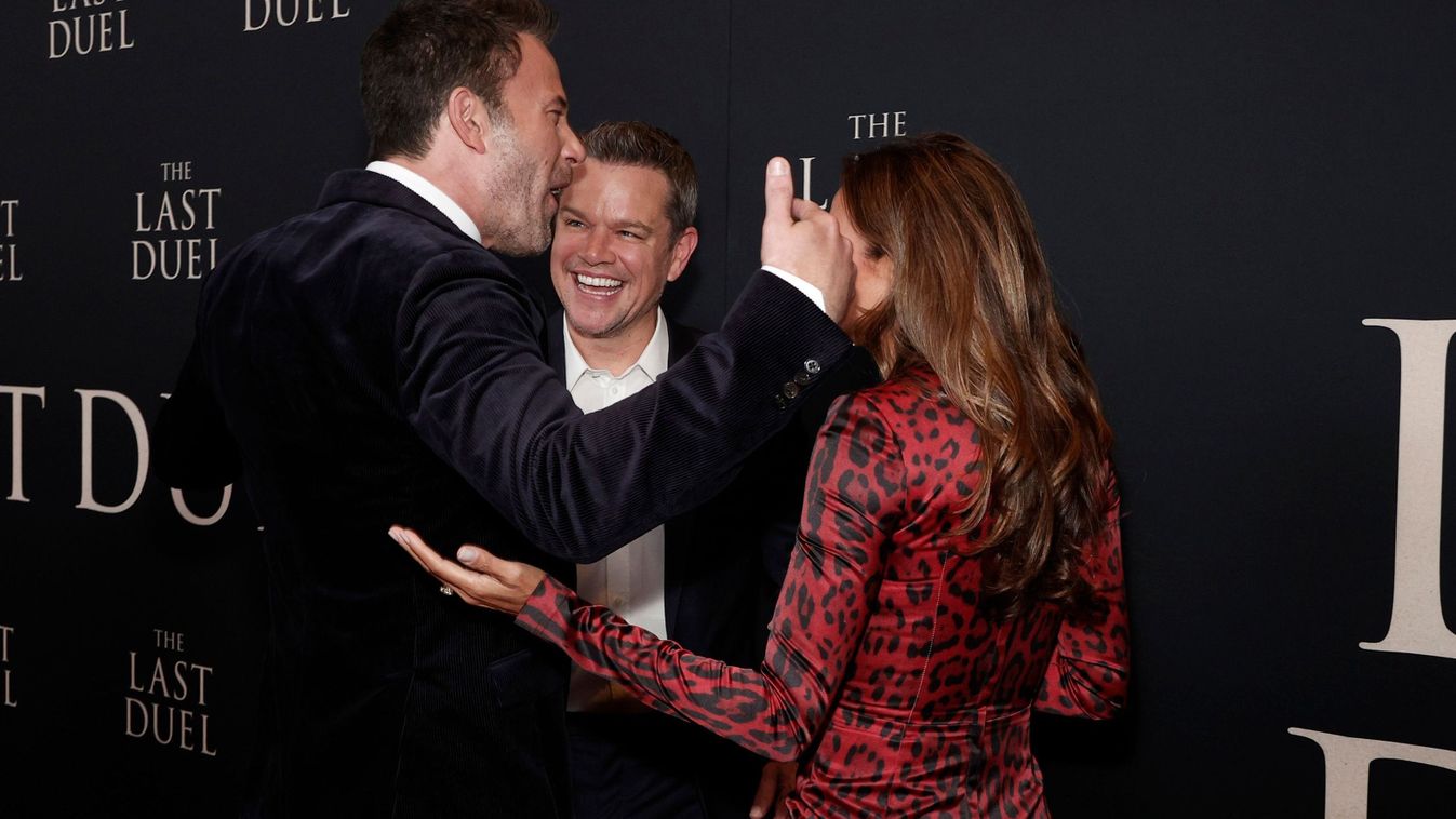 "The Last Duel" New York Premiere - Ben Affleck, Matt Damon, Luciana 