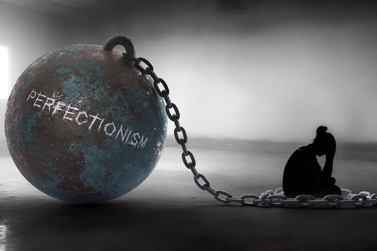 Perfectionism,Against,A,Woman.,Trapped,In,A,Hate,Prison,,Chained