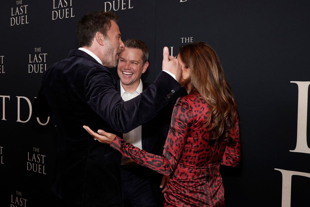 "The Last Duel" New York Premiere - Ben Affleck, Matt Damon, Luciana 