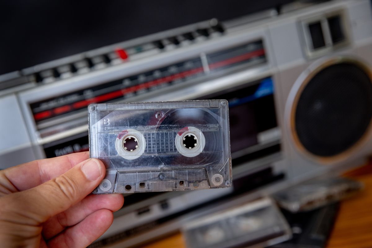 Cassette,Tape,With,Stereo,In,The,Background