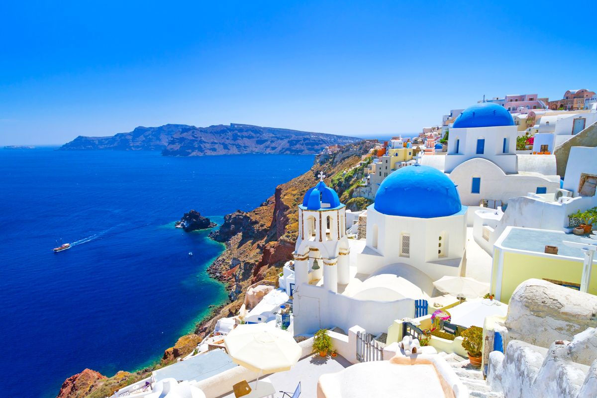 View,Of,Oia,Town,And,Aegean,Sea,In,Santorini,Island