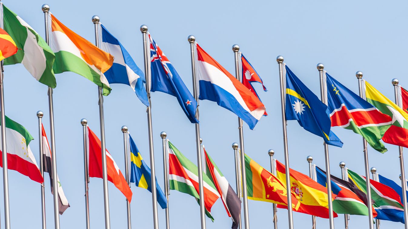 National,Flag,Under,Blue,Sky