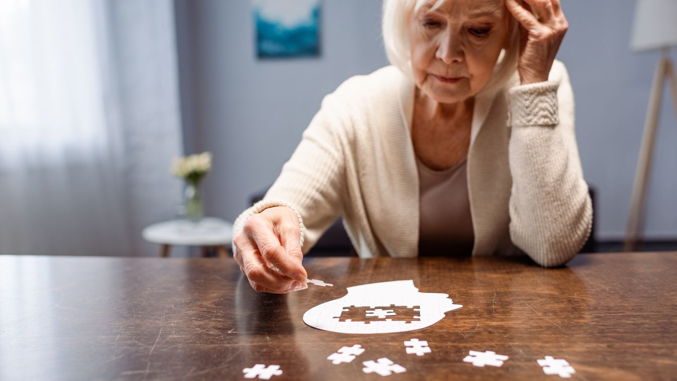 Senior,Woman,Combining,Jigsaw,Puzzle,For,Dementia,Rehabilitation