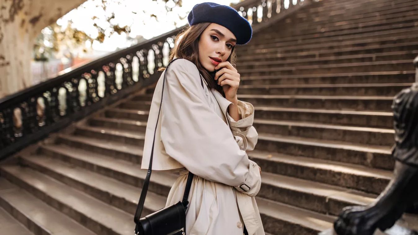Lovely,Young,Parisienne,With,Brunette,Hair,In,Stylish,Beret,,Beige