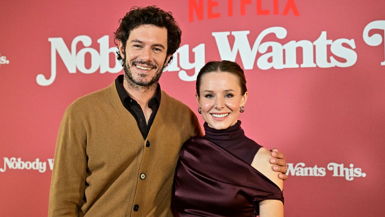 Kristen Bell and actor Adam Brody arrive at Netflix’s "Nobody Wants This" 