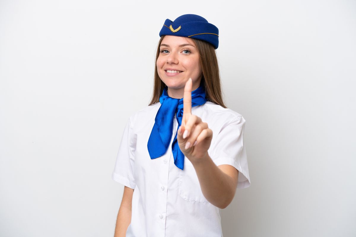 stewardess, légiutas-kísérő, telefon,