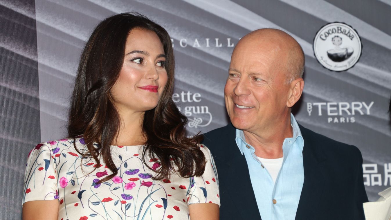 Bruce Willis And Wife Emma Heming Attend CocoBaba And Ushopal Activity In Shanghai