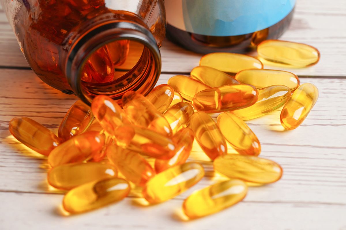 Fish,Oil,Or,Cod,Liver,Oil,Gel,In,Capsules,With