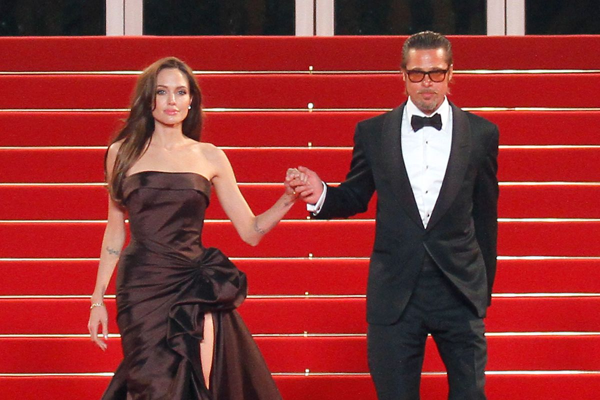 Brad Pitt and Angelina Jolie at the red carpet of Tree of Life.