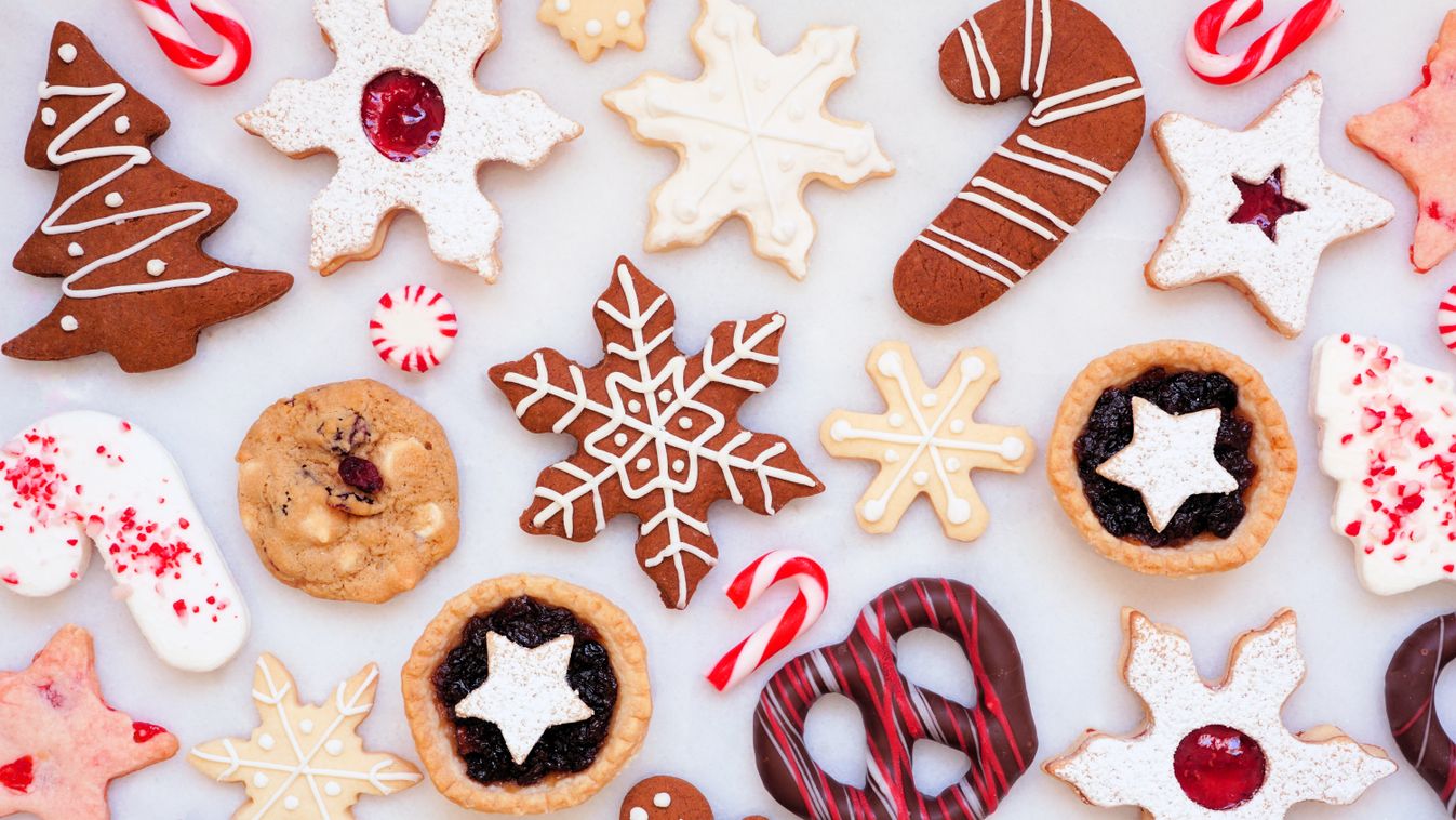 Christmas,Baking,Background,With,An,Assortment,Of,Cookies,And,Sweet