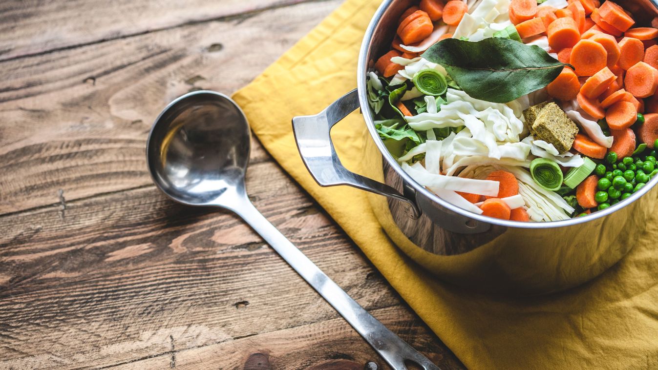 Making Vegetable Soup with Ladle