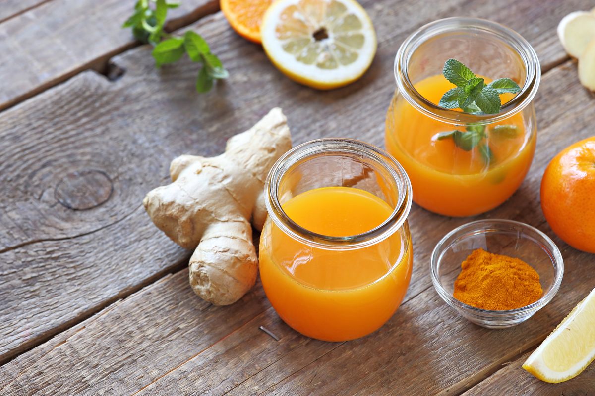 Power,Drink,From,Citrus,Juice,With,Ginger,,Turmeric,And,Honey.