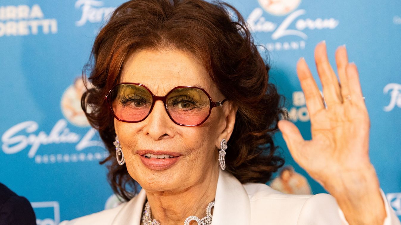 Italian actress Sophia Loren seen at the opening of her