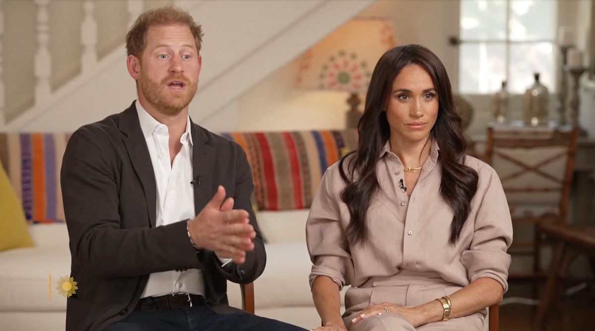 Le prince Harry, duc de Sussex et Meghan Markle, duchesse de Sussex, lors d'une interview pour l'émission CBS News Sunday Morning