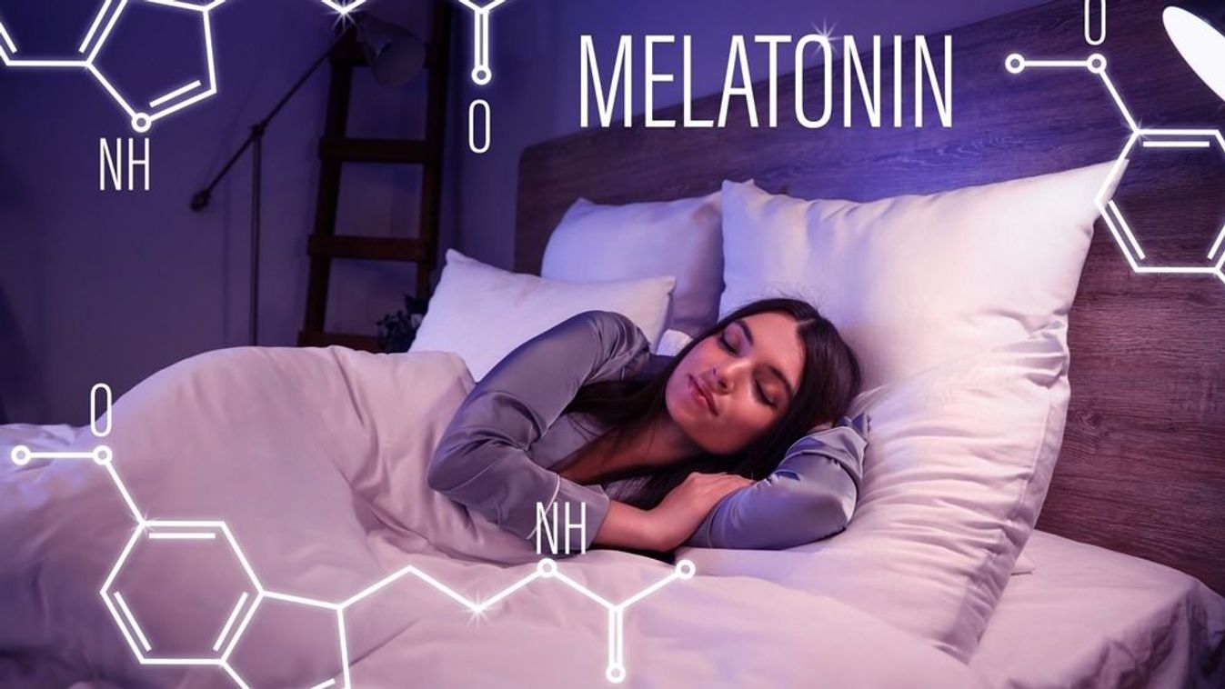 Young,Woman,Sleeping,In,Bed,At,Night.,Melatonin,Concept