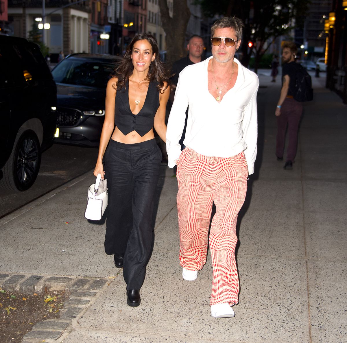 Celebrity Sightings In New York - September 08, 2024, Brad Pitt és Ines De Ramon