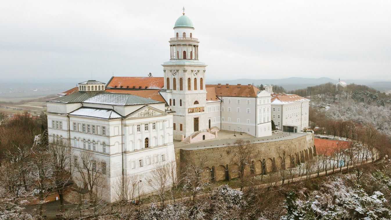 Winter,Aerial,Photo,About,Pannonhalma,Archabbey,,Hungary