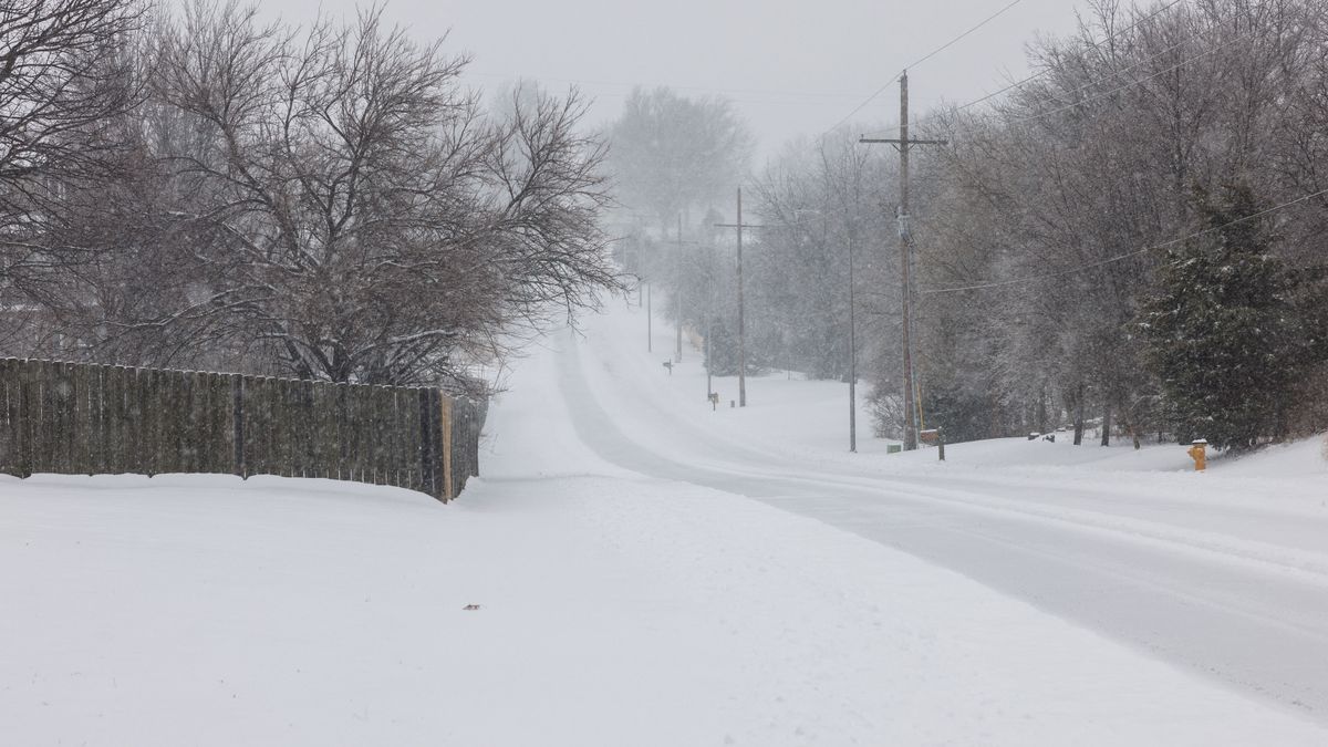 havazás, hóvihar, Kansas, Usa