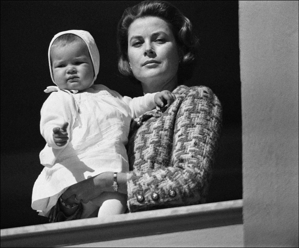 Family Of Monaco At Balcony Of Palace In Monaco On March 20, 1966